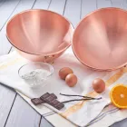 Bastardela Semisférica em Cobre Estanhado à Mão com Anel de 26 cm - Giampiero Viadurini