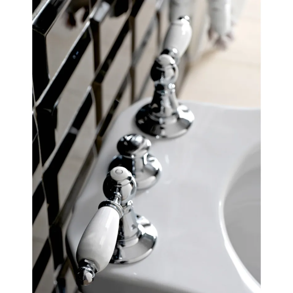 Misturador para bidê com 3 furos e entrega interna em latão Fabricado na Itália - Noriana Viadurini