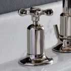 Misturador de lavatório 3 furos com bica alta em acabamento niquelado Made in Italy - Vermelho Viadurini