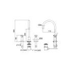 Misturador de lavatório 3 furos com bica alta em acabamento niquelado Made in Italy - Vermelho Viadurini
