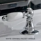 Misturador para lavatório com 3 furos com alavancas estilo clássico em latão artesanal - Noriana Viadurini