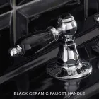 Misturador para lavatório com 3 furos com alavancas estilo clássico em latão artesanal - Noriana Viadurini