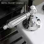 Misturador para lavatório com 3 furos com alavancas estilo clássico em latão artesanal - Noriana Viadurini