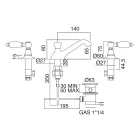 Misturador para lavatório com 3 furos com alavancas estilo clássico em latão artesanal - Noriana Viadurini