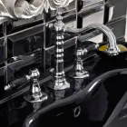 Misturador para lavatório com 3 furos e ralo de latão estilo clássico artesanal - Noriana Viadurini