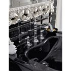Misturador para lavatório com 3 furos e ralo de latão estilo clássico artesanal - Noriana Viadurini