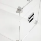 Baú Design em Cristal Acrílico Transparente e Aço Moderno - Dante Viadurini