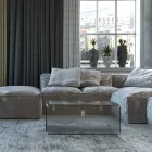 Baú em Cristal Acrílico Transparente ou Fumado e Aço Moderno - Dante Viadurini