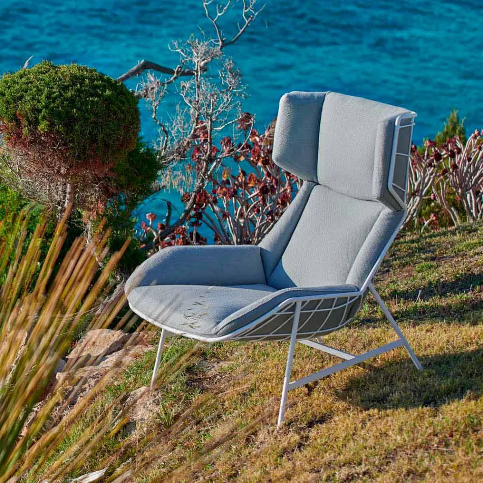 Bergere jardim poltrona Varaschin Summer Conjunto de design moderno Viadurini