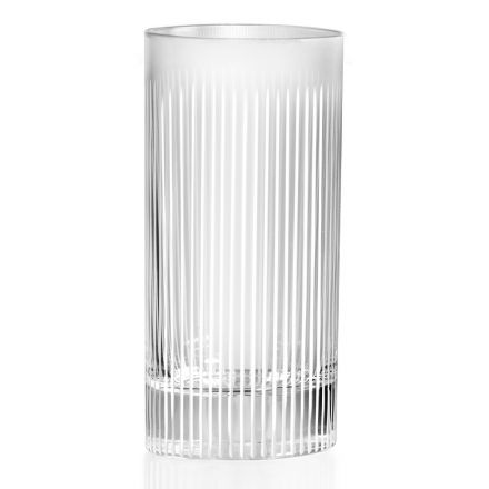 Copo Eco Cristal Efeito Estriado, Linha Luxo 12 Unidades - Davio Viadurini
