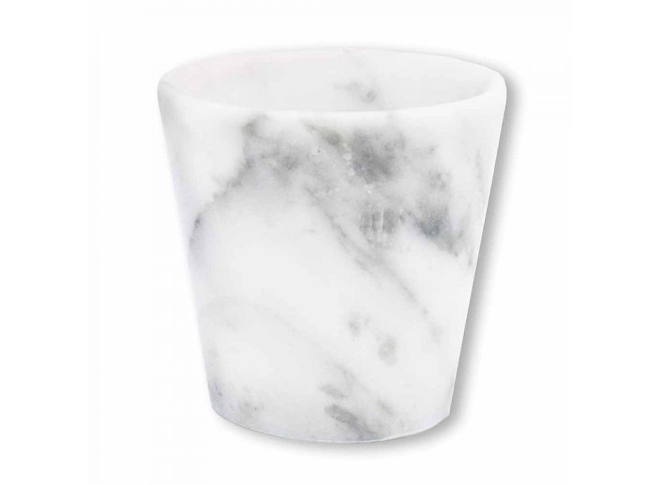 Grappa Glass em mármore branco de Carrara fabricado na Itália - Fergie Viadurini