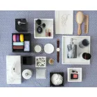 Porta-escova de dentes de vidro em mármore Paonazzo fabricado na Itália - Limba Viadurini