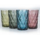 Copos altos em vidro colorido para serviço de bebidas 12 peças - Renascença Viadurini