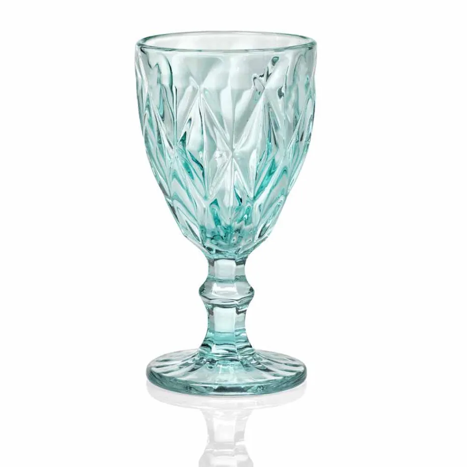 Design moderno de vidro colorido copos de vinho 6 peças - Timon Viadurini