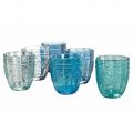 Copos de água de serviço de vidro com decoração Arabescato 12 peças - parafuso