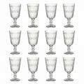 Taças de Vinho em Vidro Transparente Decorado 12 Taças Design - Maroccóbico
