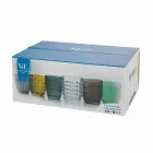 Copos decorados de vidro colorido moderno servindo água 6 peças - Mix Viadurini