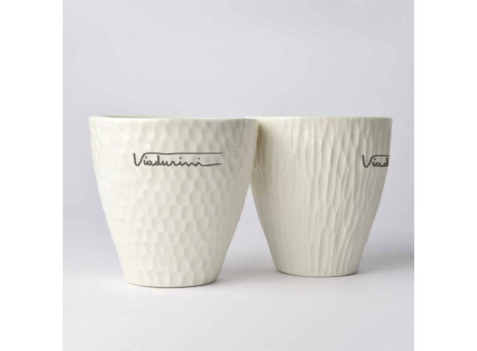Óculos de porcelana branca de design luxuoso 6 peças exclusivas - Arcireale Viadurini