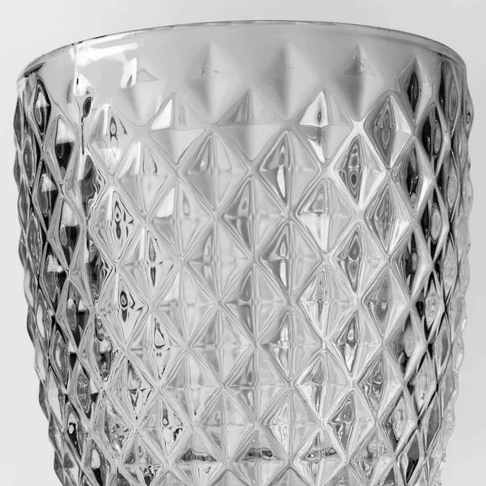 Copos de vidro transparentes decorados, serviço de água moderno 12 peças - mistura Viadurini