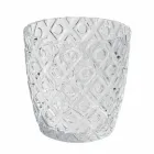 Copos de vidro transparentes decorados, serviço de água moderno 12 peças - mistura Viadurini