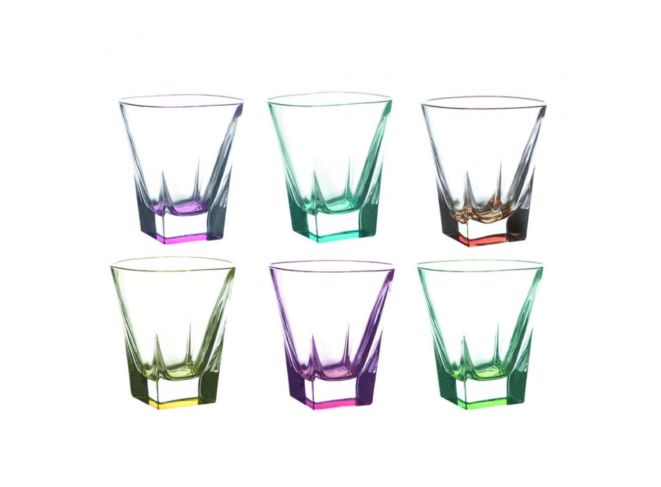 Copos Tumbler Low Drink em Cristal Eco Colorido 12 unidades - Amálgama Viadurini