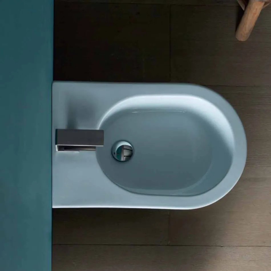 Bidê de design moderno de cerâmica 57x37cm Sol, fabricado na Itália Viadurini