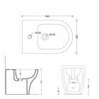 Bidê de cerâmica branca design moderno 54x35 cm, fabricado na Itália Viadurini