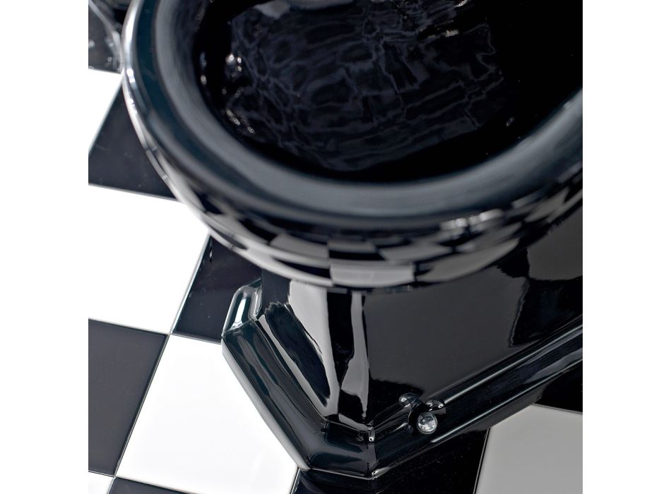 Bidê de piso de cerâmica vintage branco ou preto fabricado na Itália - Marwa Viadurini