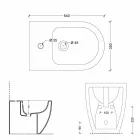 Bidé de cerâmica moderna Shine Square Rimless 54x35cm made in Italy Viadurini
