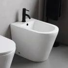 Bidê de chão Salice com furo único em cerâmica branca e design moderno e elegante. Viadurini