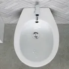 Bidê de chão com furo único em cerâmica branca com design moderno e elegante - Sílica Viadurini