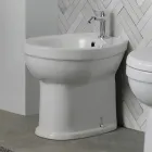 Bidê de chão com furo único em cerâmica branca com design moderno e elegante - Sílica Viadurini