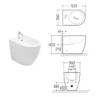 Bidê de chão Aster com furo único, em cerâmica branca durável e design moderno. Viadurini