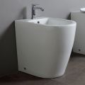 Bidê monocomando com ralo deslocado em cerâmica com design moderno - Oleandro 