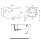 Bidé suspenso de design em cerâmica Gaiola branca, fabricado em Itália Viadurini