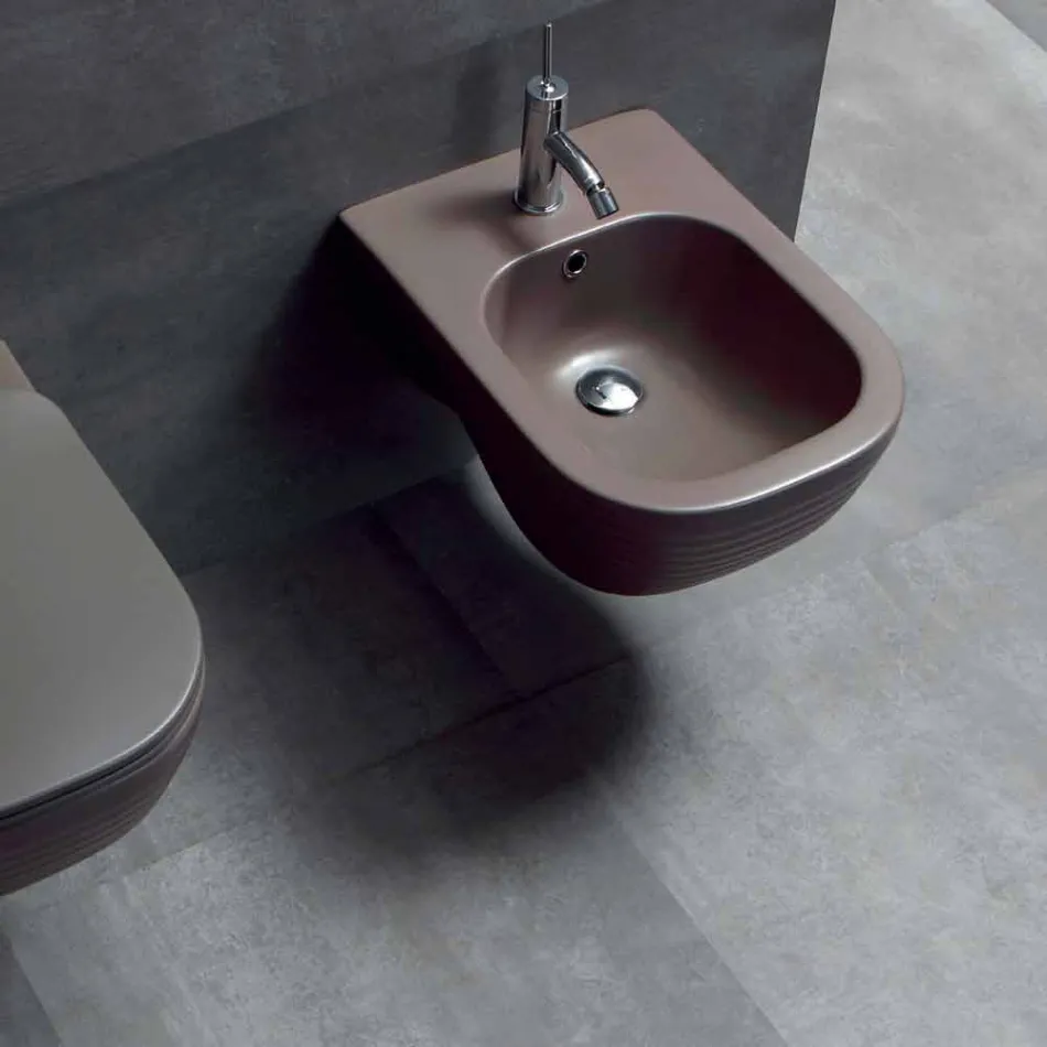Bidé suspenso de design Made in Italy na Trabia Ceramics Viadurini