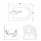Design moderno parede de cerâmica pendurado bidé Estrela 55x35 cm made in Italy Viadurini
