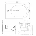 Bidé suspenso de cerâmica design Sun Round 57x37cm, fabricado em Itália Viadurini