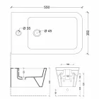 Design suspenso bidé de cerâmica Sun Square 55x35cm, fabricado em Itália Viadurini