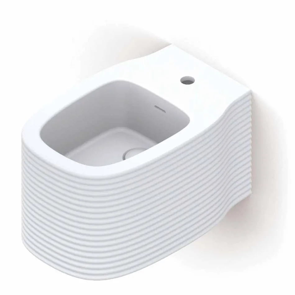 Bidê de cerâmica suspenso de design moderno produzido na Itália, Hamlet Viadurini