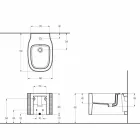 Bidê de cerâmica suspenso de design moderno produzido na Itália, Hamlet Viadurini