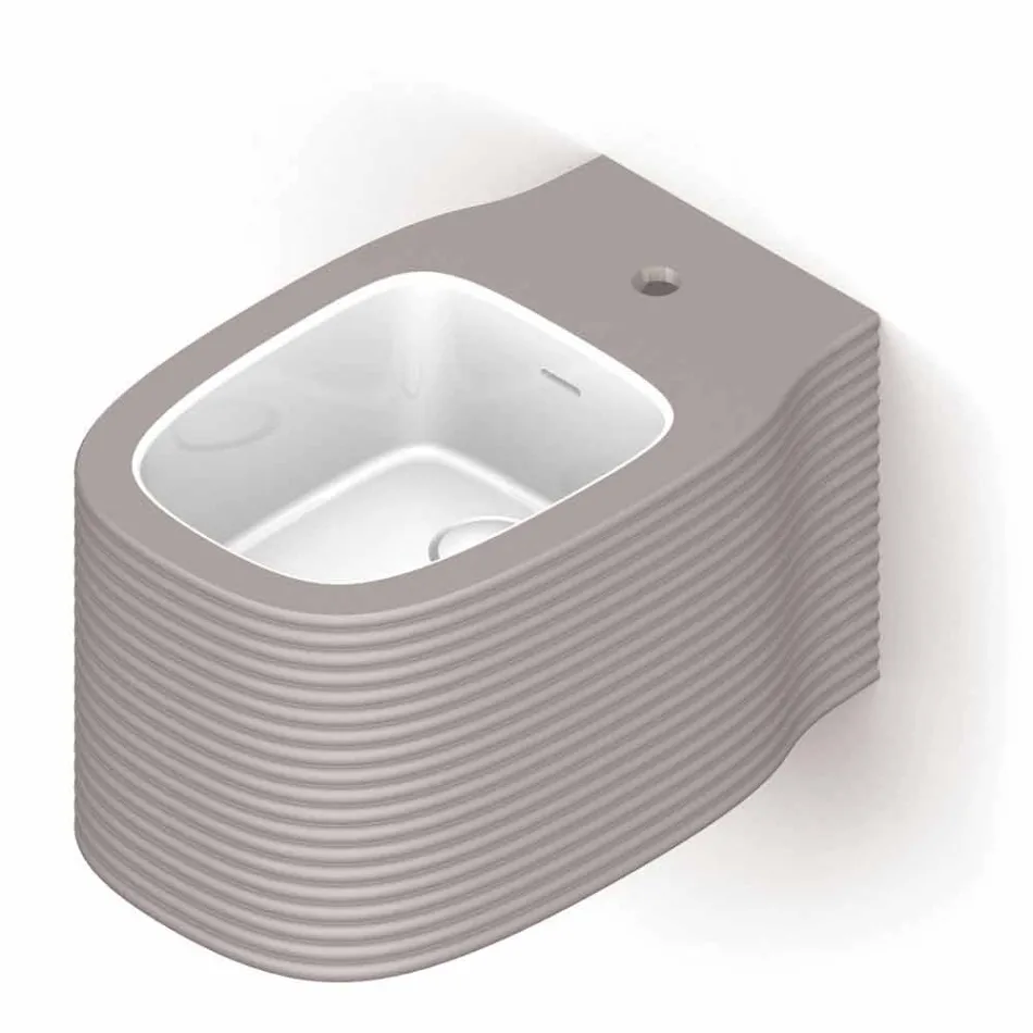 Bidê de cerâmica suspenso de design moderno produzido na Itália, Hamlet Viadurini