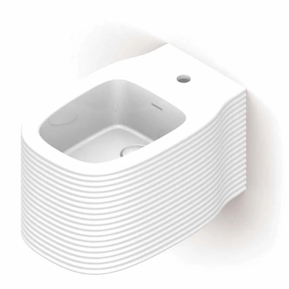 Bidê de cerâmica suspenso de design moderno produzido na Itália, Hamlet Viadurini