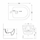 Parede moderna pendurada bidé em cerâmica branca estrela 50x35cm made in Italy Viadurini