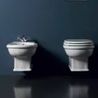 Parede moderna pendurada bidé em cerâmica branca estilo 54x36 cm, feita na Itália Viadurini