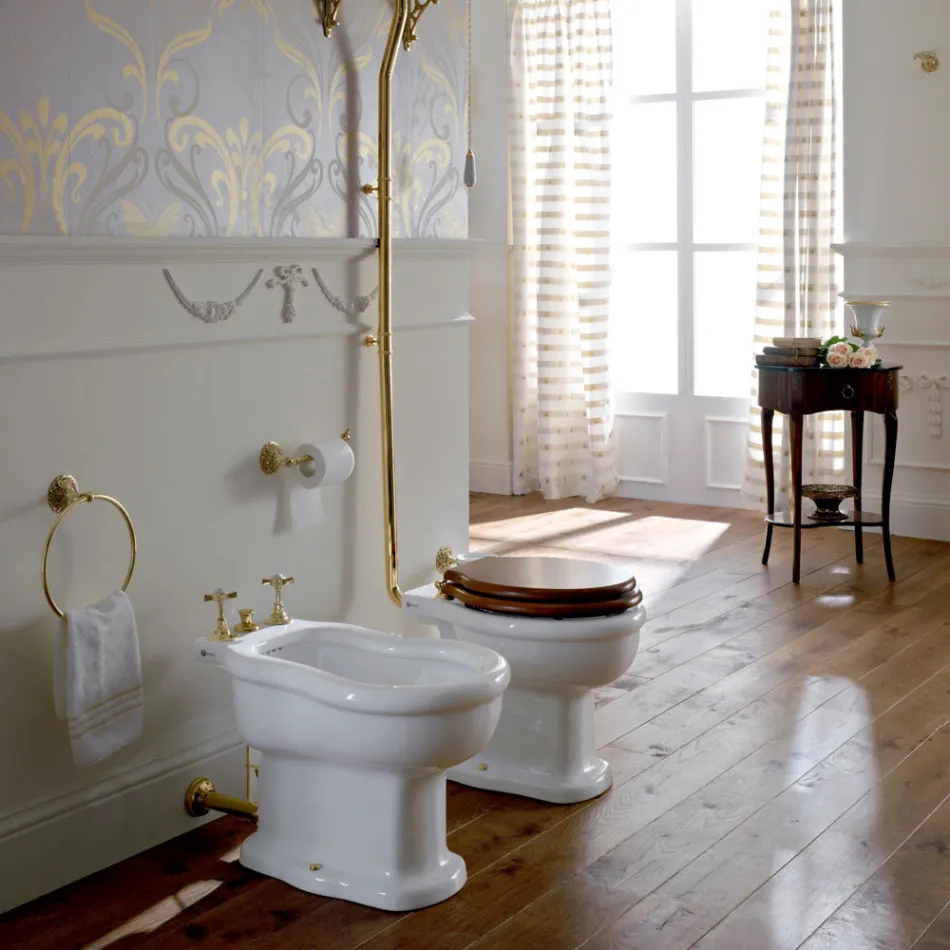 Bidê Design Clássico em Cerâmica Branca Made in Italy - Paulina Viadurini