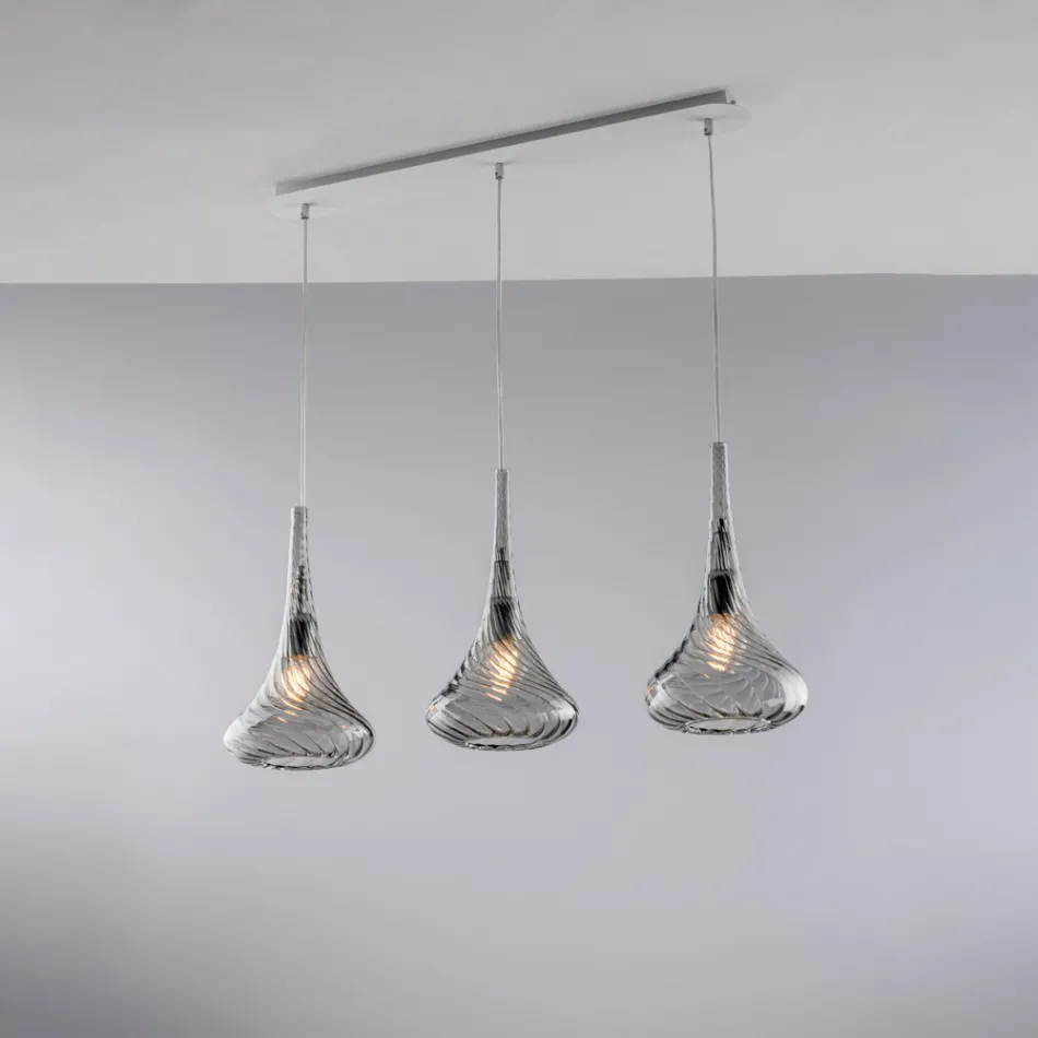 Corrimão de ferro com vidro Pyrex fabricado na Itália para decoração de interiores - Corinto Viadurini