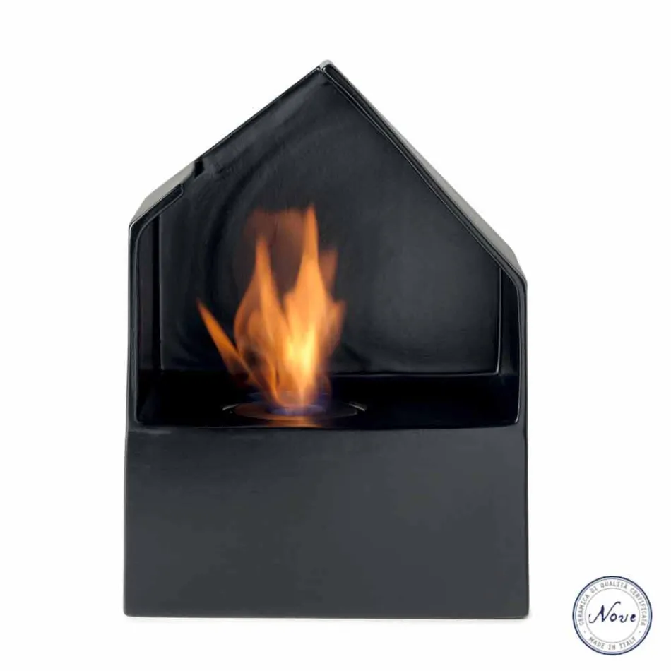 Bancada Biocamino com bioetanol cerâmico e aço Curtis Viadurini