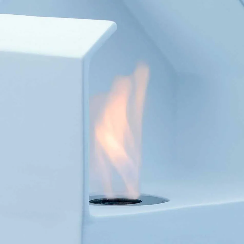 Bancada Biocamino com bioetanol cerâmico e aço Curtis Viadurini