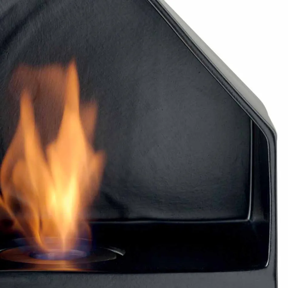 Bancada Biocamino com bioetanol cerâmico e aço Curtis Viadurini